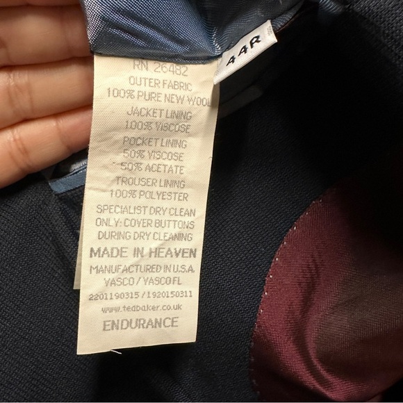 Ted Baker Endurance Men's Single Breasted 2 Button Blazer Sport Jacket Size 44R - Picture 7 of 9